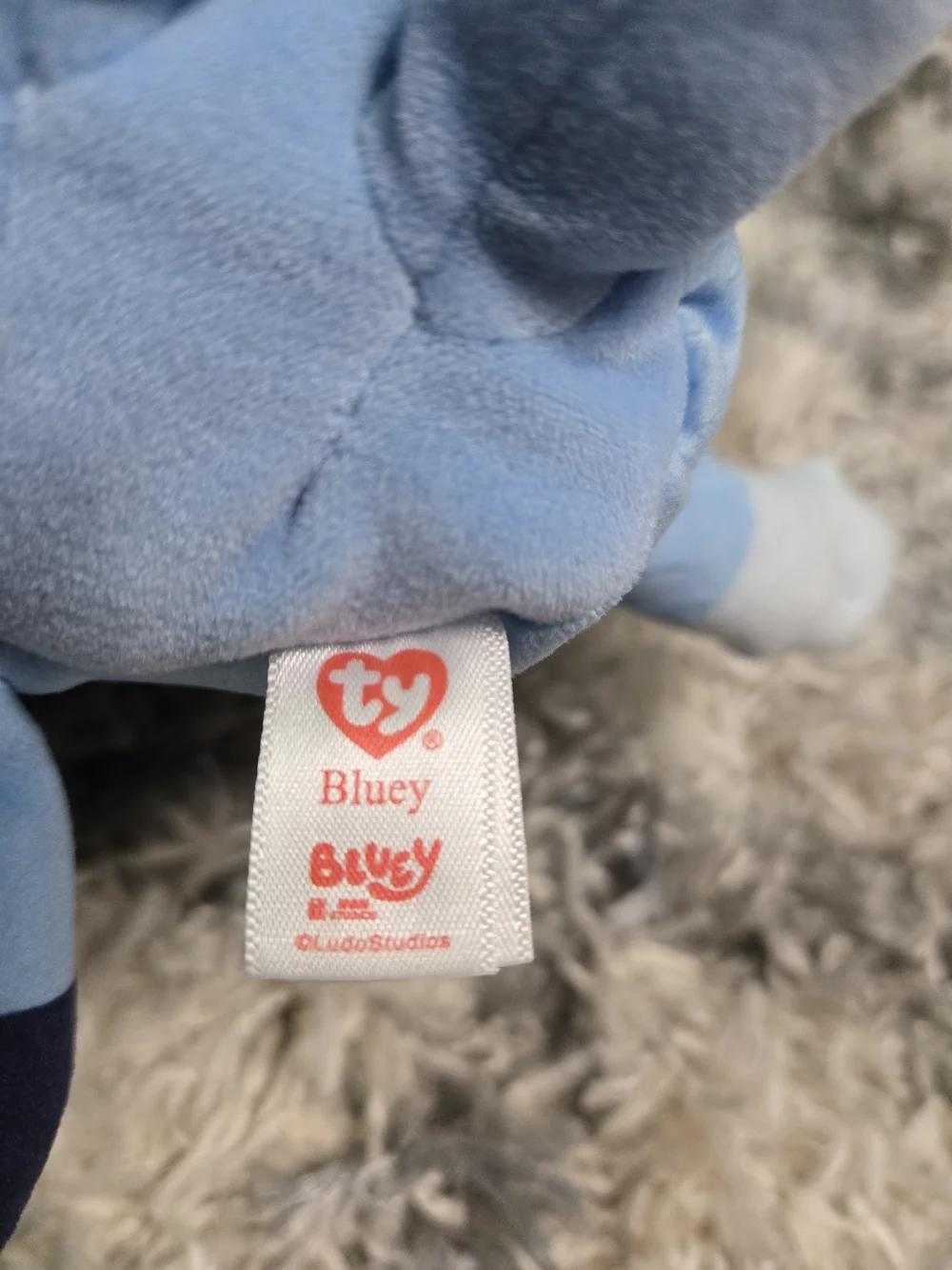 Plush Toy Set - Blue Plush Characters with Pink Heart